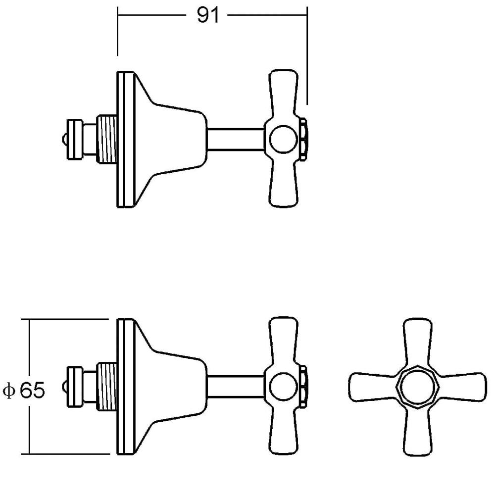 Enhance Wall Top Assembly Pair Chrome PJ253CC