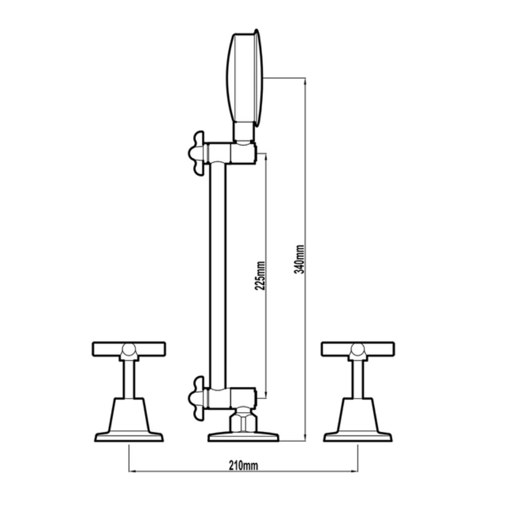 Harmony Meno Cross Shower Set Chrome MT0811