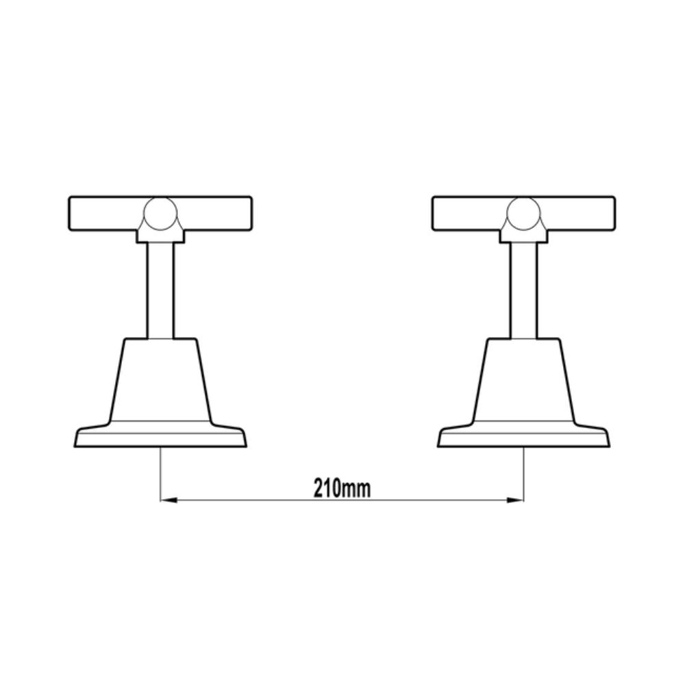 Harmony Meno Cross Wall Top Assembly Pair Chrome MT0813