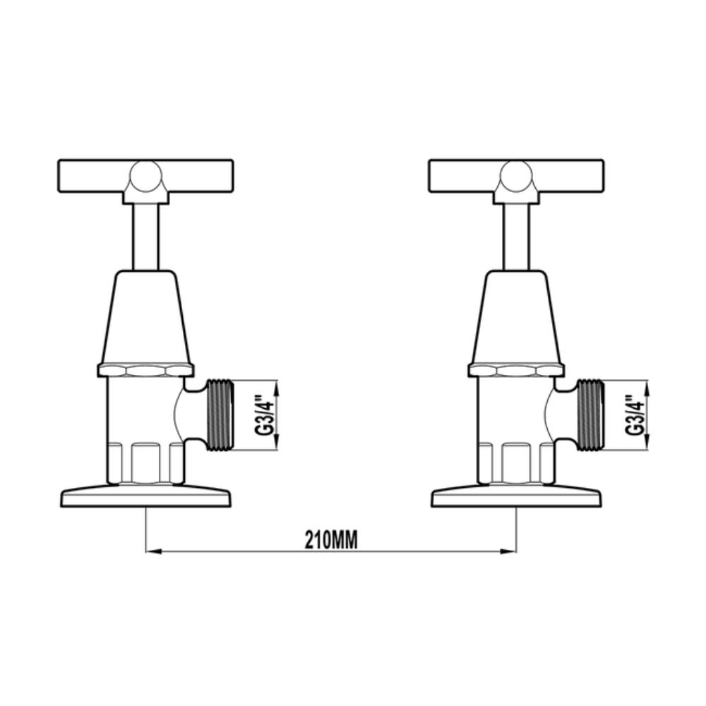 Harmony Meno Cross Washing Machine Taps Chrome MT0814