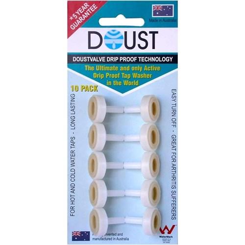 Doust Jumper Valve Washer With Plastic Body 12mm White 10Pk