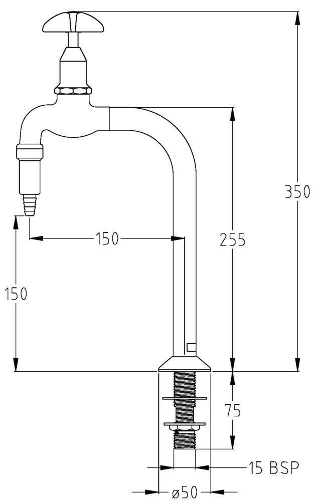 GalvinLab Type-5 Fixed One Way Lab Set With No.16XT Tube Nozzle Chrome TL05FL16C