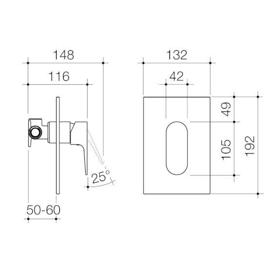 Caroma Track Bath Shower Mixer Chrome 90203C