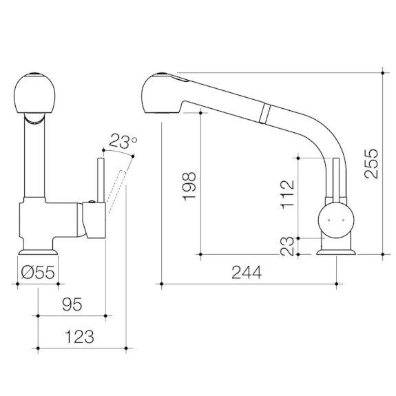 Caroma Cardinal II Retractable Dual Spray Sink Mixer Chrome 9101C5AF