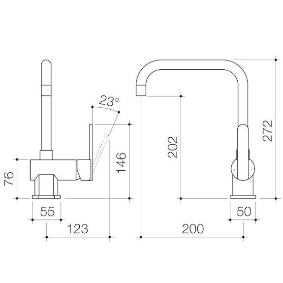 Caroma Saracom Sink Mixer Chrome 98025C4A