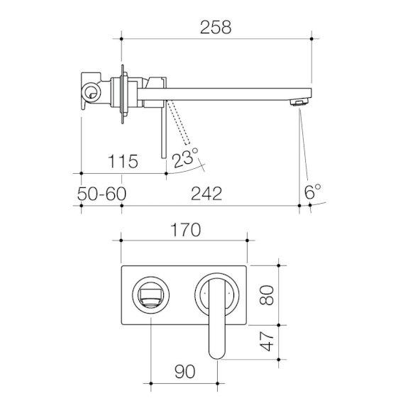 Caroma Saracom Wall Bath Mixer Chrome 98022C