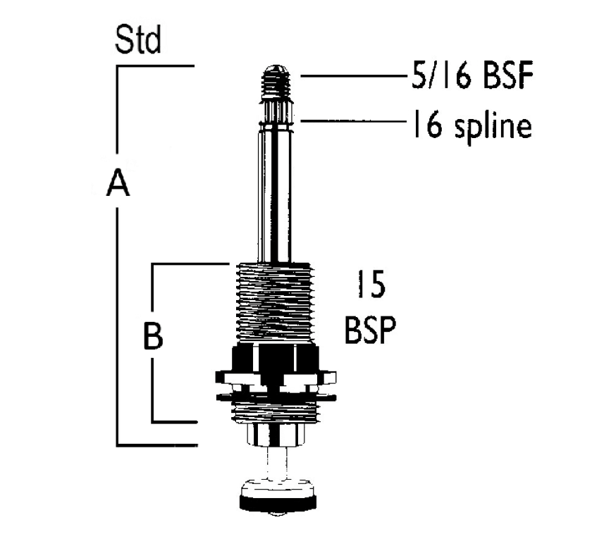 Ram Ramseal Wall Spindle Standard Turn (Hot) RSSBACP