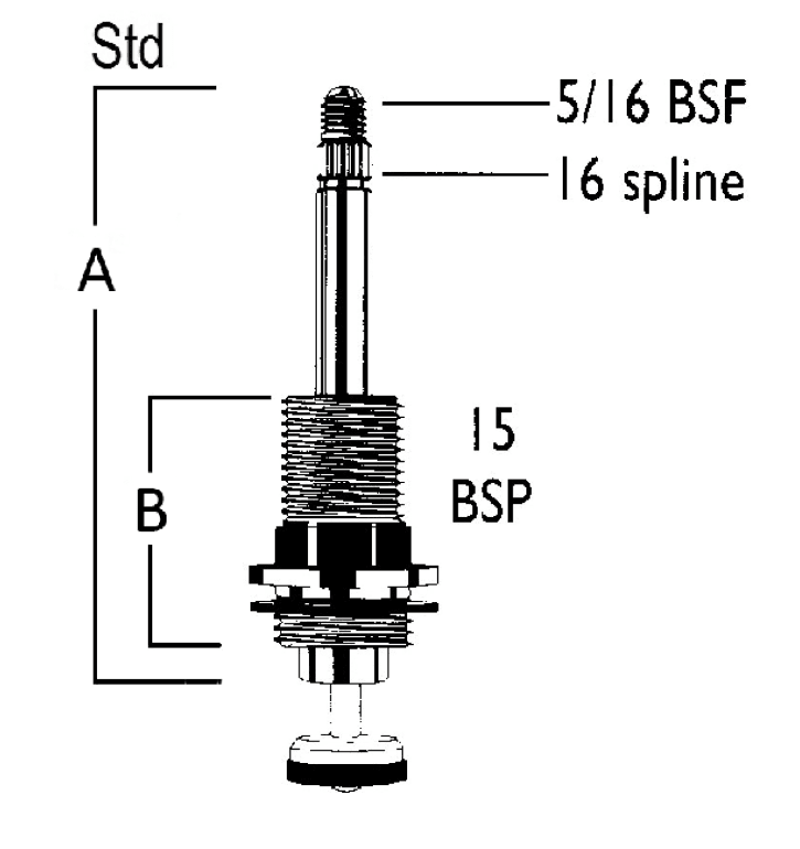 Ram Ramseal Wall Spindle Contra Turn (Cold) RSSBACPC