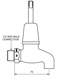 Ram Chrome Plated Easy Clean Standard Bib Tap Male ECBCM