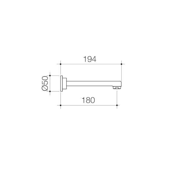 Dorf Kip Fixed Wall Mounted Bath Outlet 180mm Chrome 872894C