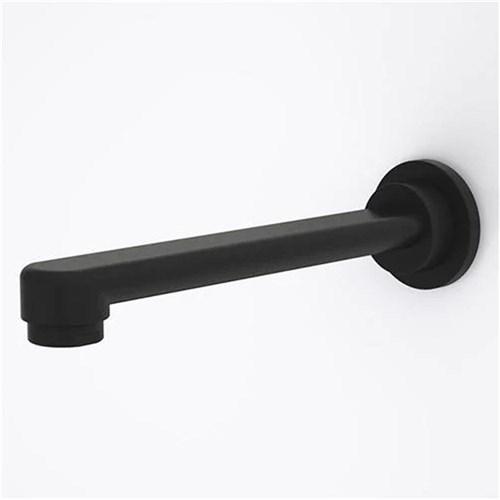 Dorf Kip Fixed Wall Mounted Bath Outlet 180mm Black 872895B