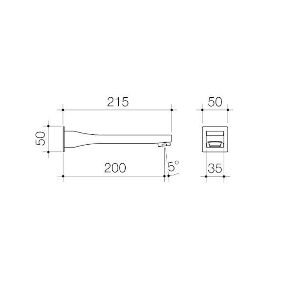 Caroma Saracom Fixed Wall Mounted Bath Outlet 240mm Chrome 98027C