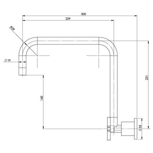 Phoenix Radii Wall Sink Set 300mm Chrome RA810 CHR