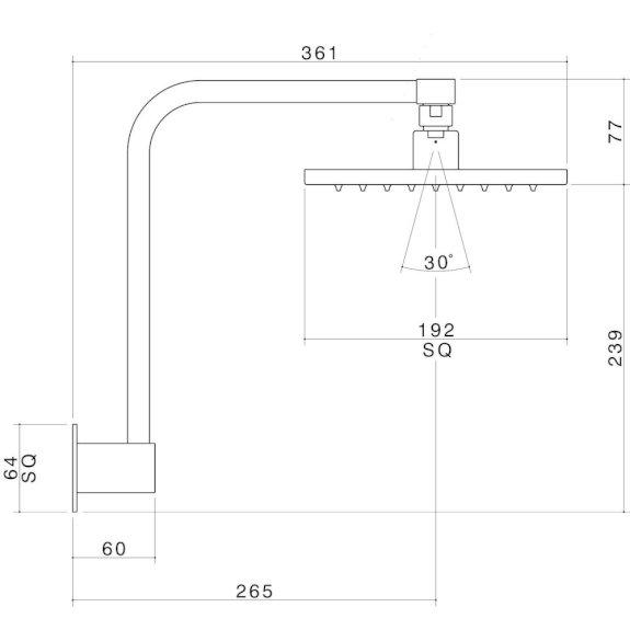 Dorf Fixed Wall Shower Arm Chrome 2125.043A OBS