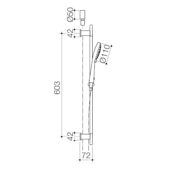 Dorf Enigma Multifunction Rail Shower Chrome 6484.043A