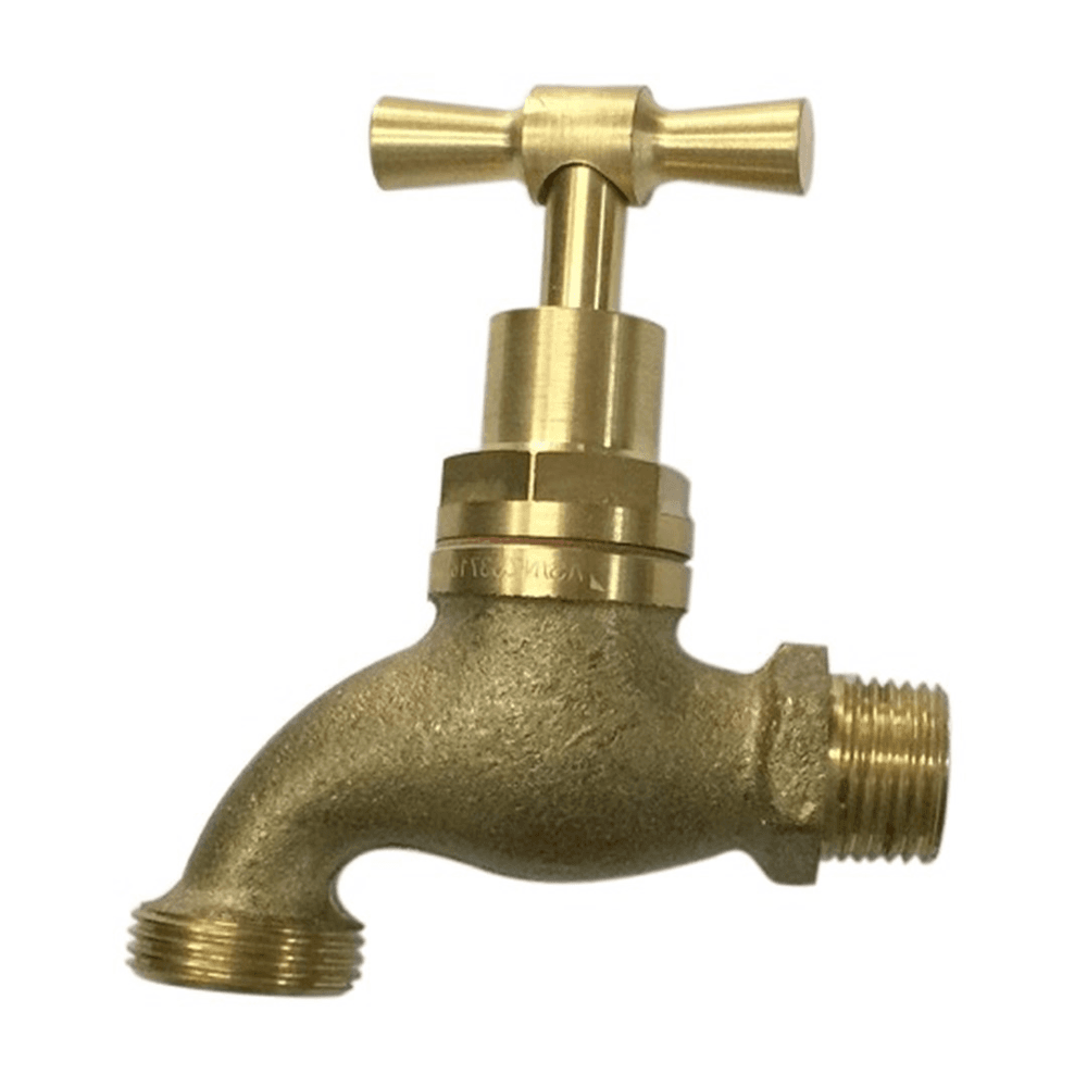 Brass T-Head Hose Tap 15mm x MI BSP