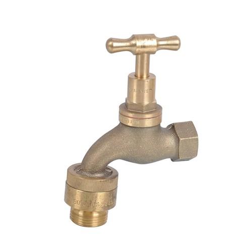 Brass T-Head Hose Tap With Vacuum Breaker 15mm x FI BSP