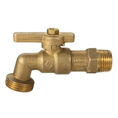 Brass Quarter Turn Hose Tap 15mm x MI BSP