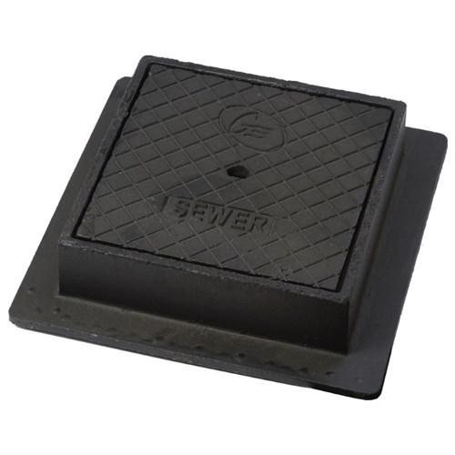 Cast Iron Sewer Meter Box 250mm x 250mm Black