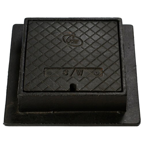 Cast Iron Stormwater Meter Box 250mm x 250mm Black