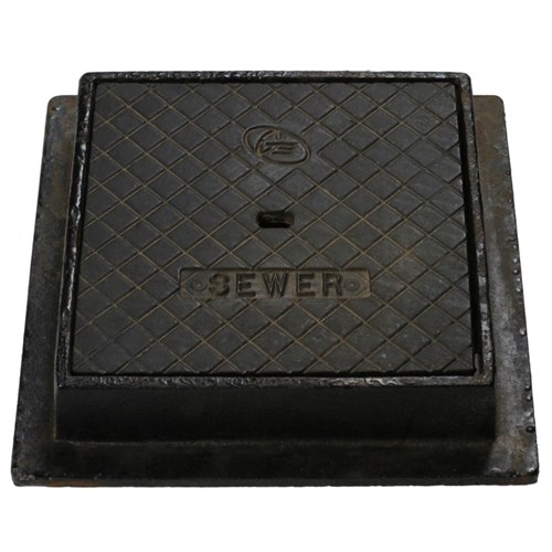 Cast Iron Sewer Meter Box 300mm x 300mm Black