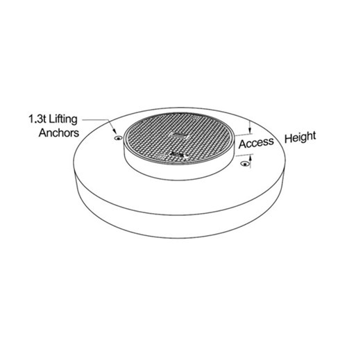 Concrete 1100 Cover With 600 Case Iron Flush Cover (Use COCB0044)