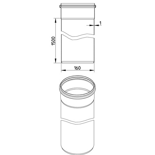 Len SS RRJ Euro Drainage Pipe 110 X 500L 811.050.110 S