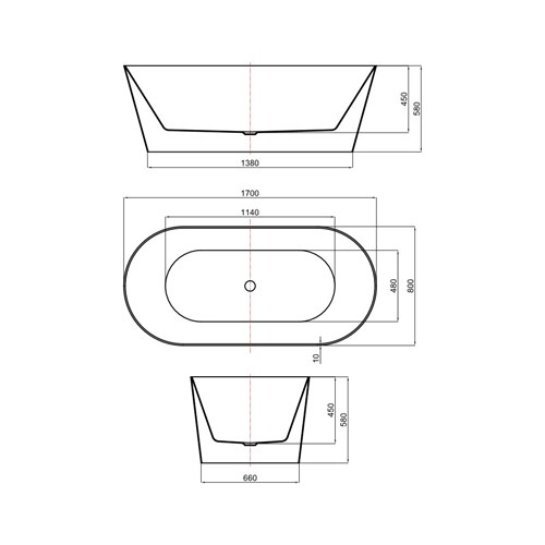 Harmony Freestanding Bath 1700x800x580 BT903