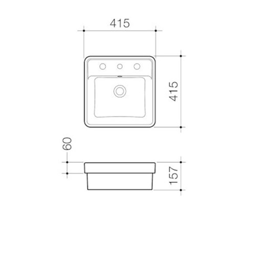 Caroma Carboni II Inset Basin One Taphole With Overflow White 865615W