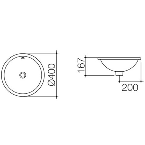 Caroma Cosmo Under & Over Counter Basin With Overflow White 895005W