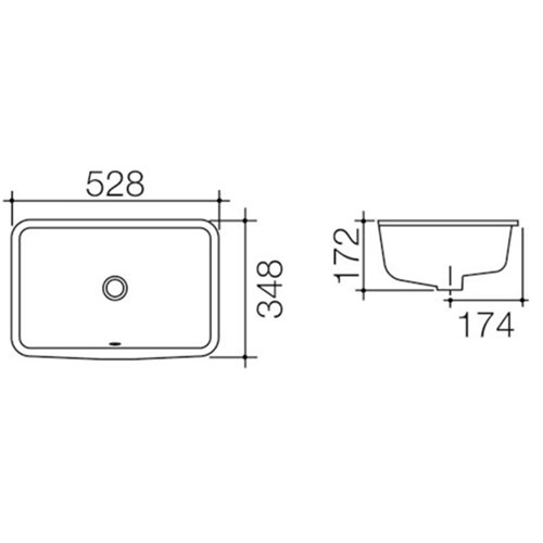 Caroma Cube 500 Under Counter Basin White 683455W