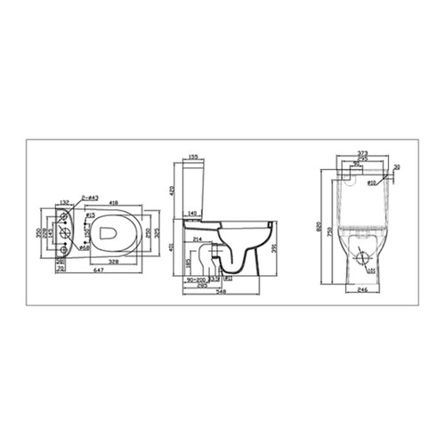 Harmony Latilla Wall Faced Toilet Suite Back Entry With Soft Close Seat HARMONY10160