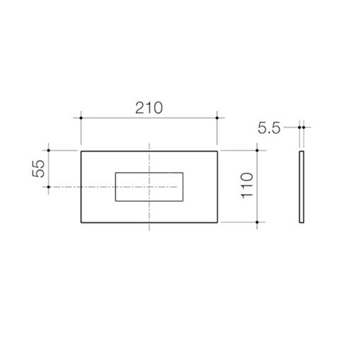 Caroma Invisi II Metal Rectangular Single Plate & Button Chrome 237021C