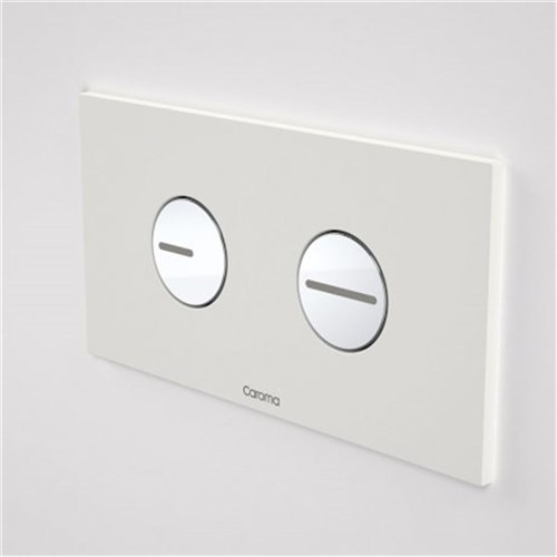 Caroma Invisi II Plastic Dual Flush Plate And Buttons White 237010WH