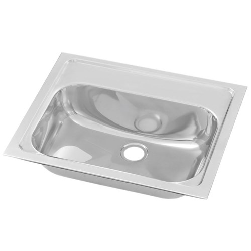 Stainless Steel Wall Basin 500mm x 400mm No Taphole With Brackets / Plug & Waste HB-KIT