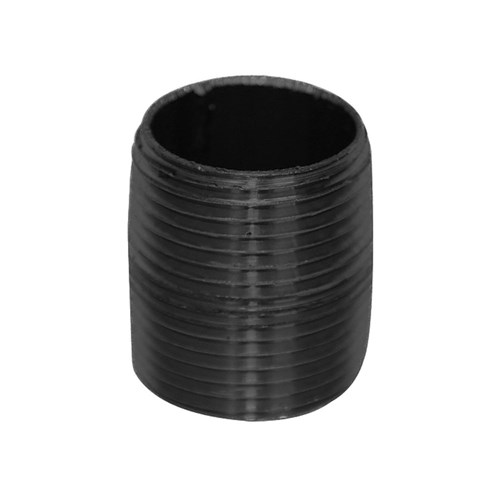 Black Steel Hex Nipple 25mm