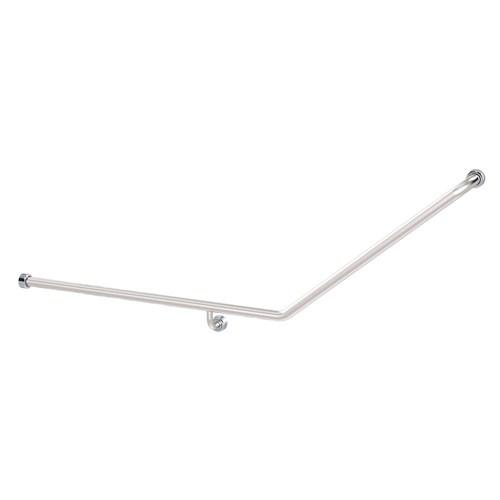 Stainless Steel Healthcare Grab Rail 40 Degree 1000mm x 600mm Satin (LH or RH)