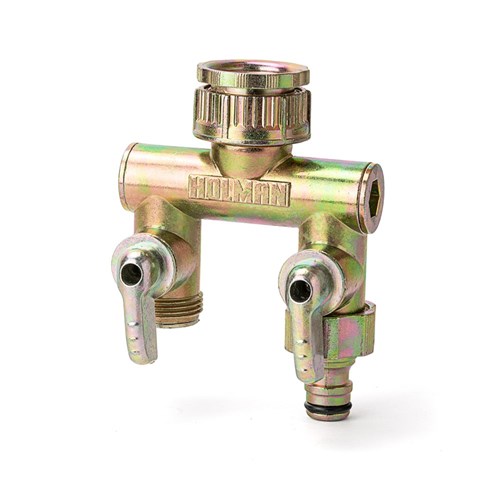 Brass 2 Outlet Tap Manifold 12mm