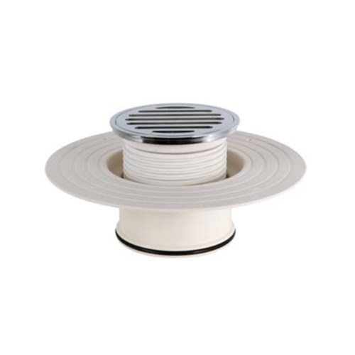 Twist Top Puddle Flange Adjustable Recessed Solvent Weld Joint Round Chrome Brass Grate 80X80