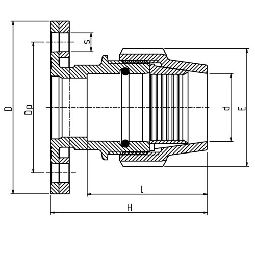 Poly Metric Female Adaptor 50mm x 40Fi 7030