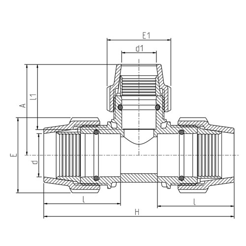 Poly Metric Equal Tee 90mm 7040