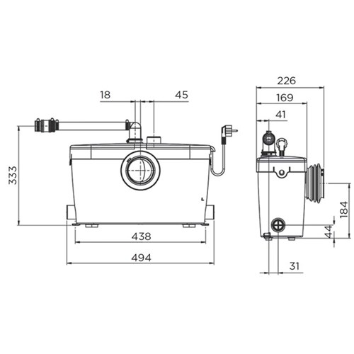 Saniflo SaniacceSS 3 Grey Water Pump SA81