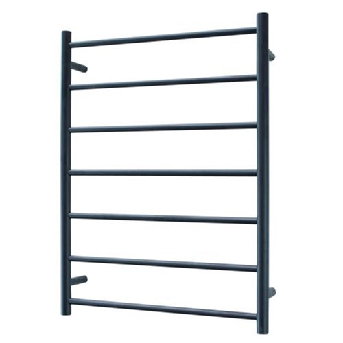 Radiant Heated Towel Rail 600mm x 800mm Round Black Right Hand BRTR01RIGHT