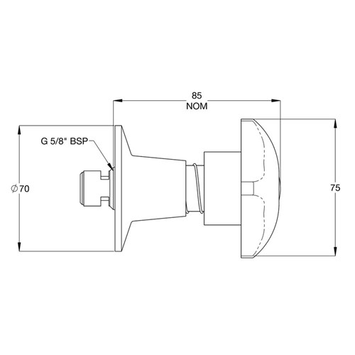 Galvin Engineering Pair 1/2 Turn Safetap Wall Top Assembly With Handles & Buttons Chrome 32638 OBS