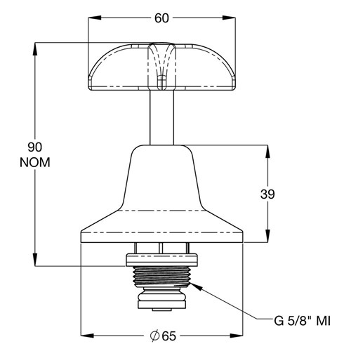 Galvin Engineering Lead Safe Chrome Plated Anti Vandal Jumper Valve Wall Top Assembly Cold 174.01.02.01