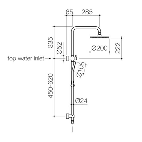 Clark Square Rail Shower With Overhead Chrome CL10044.C3A OBS